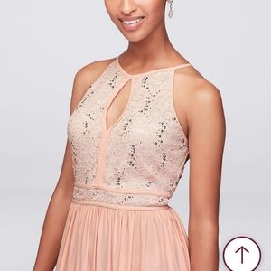 Morgan & Co Bridesmaid Prom Dress in Blush